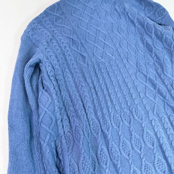 Chicos Cardigan Sweater Women Large Cable Knit Long Duster Cashmere Wool Cottage - Picture 7 of 10